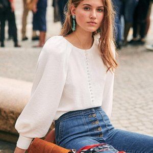 Sezane Amy Blouse in Ecru